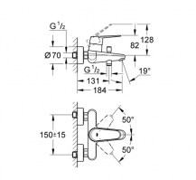 MONOMANDO BAÑO EURODISC GROHE